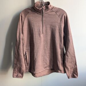 Kari Traa dusty pink rose quarter zip fleece sweater women's Large L